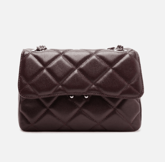 Bolsa Tiracolo Bordô Couro Mizz Média