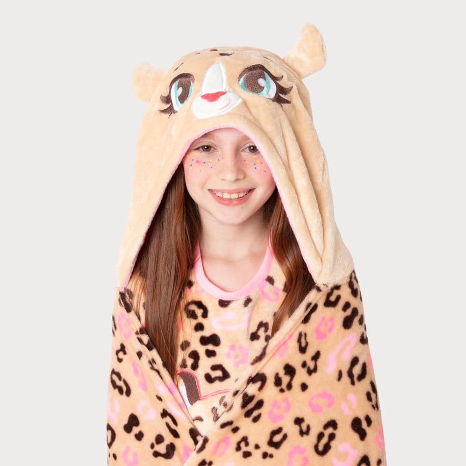 Manta com Capuz Soft Onça Caramelo